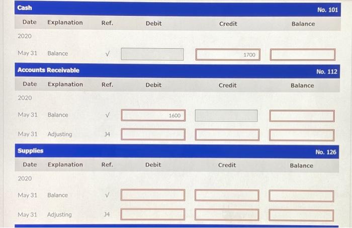 4.800 149 Equipment 10.800 201 Accounts Payable 4.500 209 Unearned Service Revenue