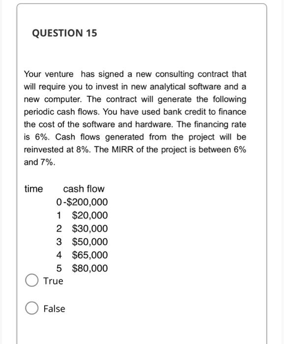  Your venture has signed a new consulting contract that will require