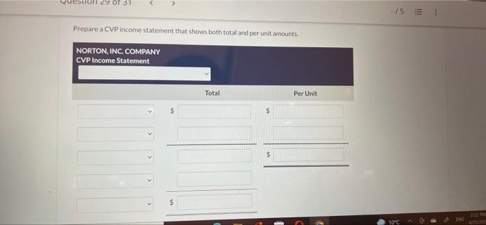 information available for September 2022. 400 $ 280 Unit selling price of