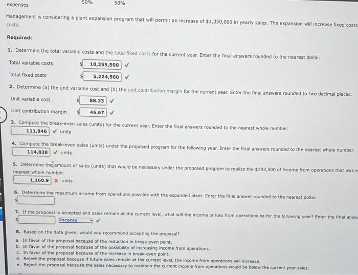 Conditions Darby Company, operating at full capacity, sold 116,100 units at a