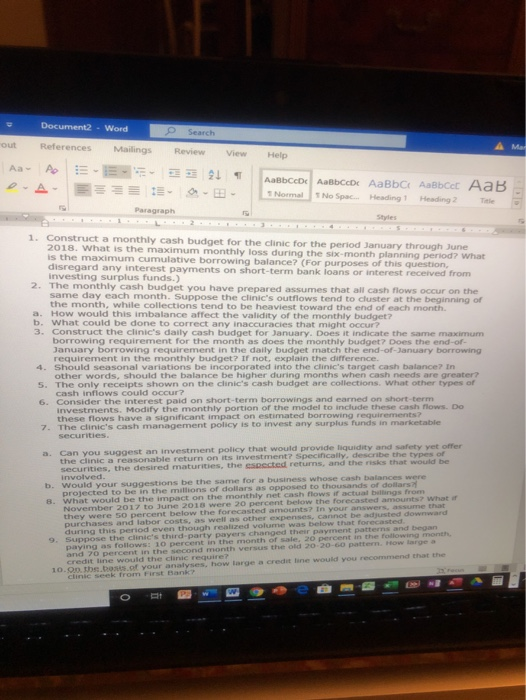  Document2 - Word but - References Mailings. Review view Help Aa-