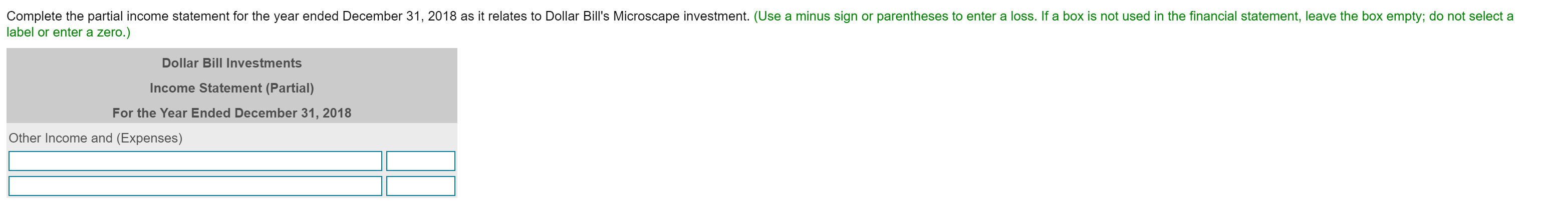 Requirement 1. Journalize Dollar Bill's transactions. Explanations are not required. (Record debits