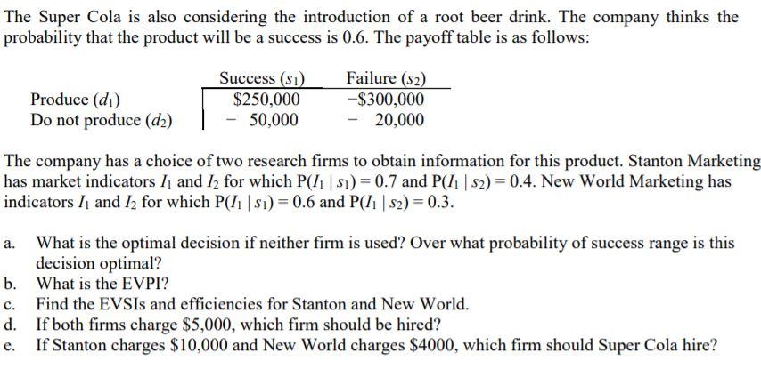  Urgent pls need working The Super Cola is also considering the