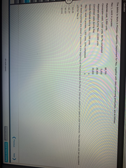 of $12,500, 13,700 units of direct materials were added during the period