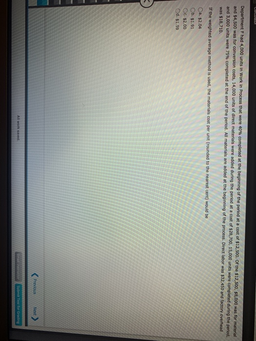 and 1,700 units were 95% completed at the end of the period.