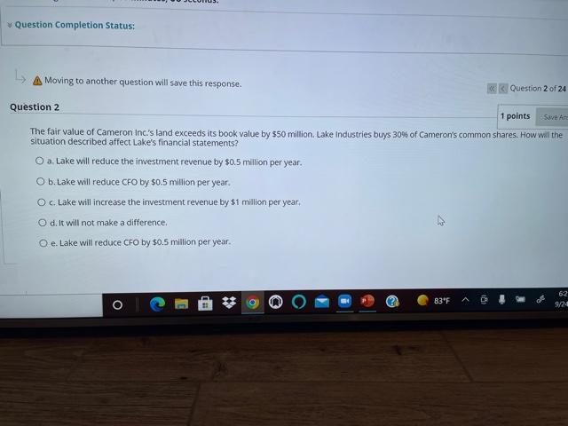 Question Completion Status: A Moving to another question will save this