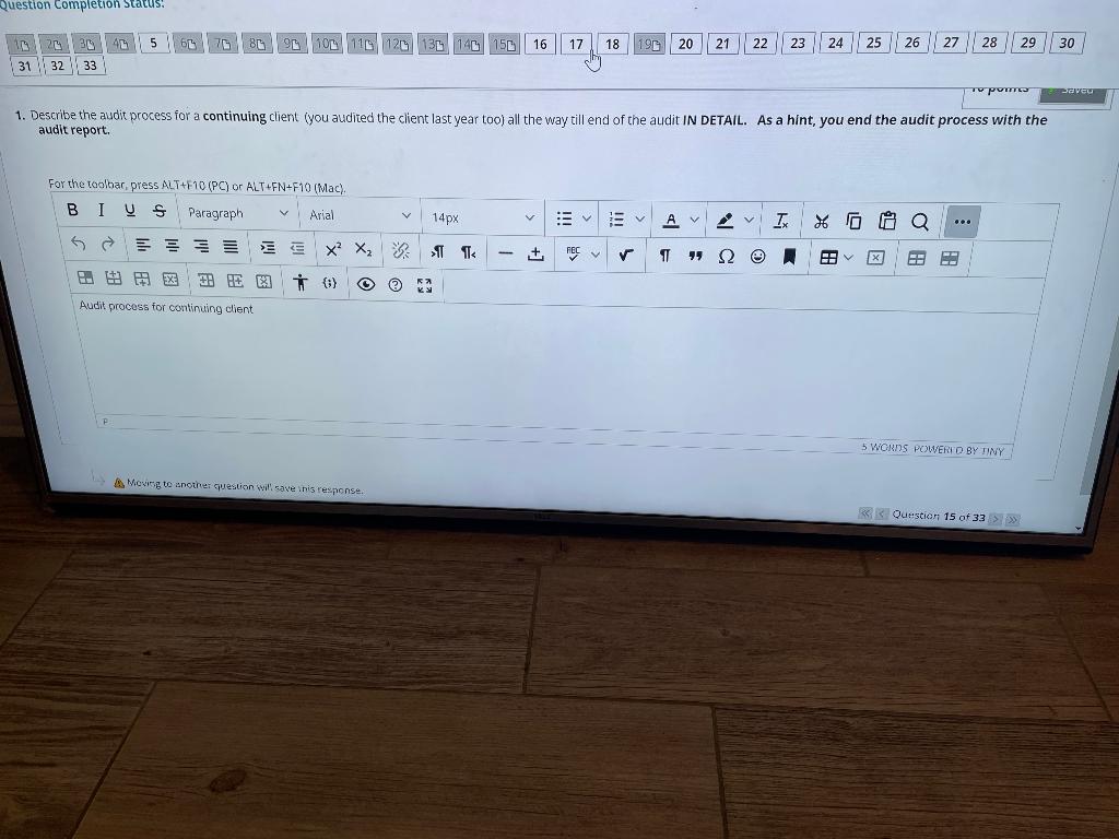 Question Completion Status! 40 5 66 75 8G 91 100 110