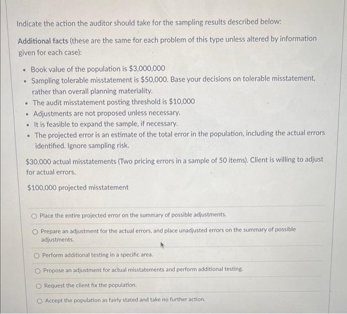 described below: . Additional facts (these are the same for each problem