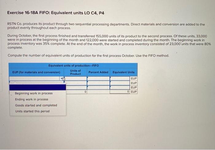 its product through two sequential processing departments. Direct materials and conversion are