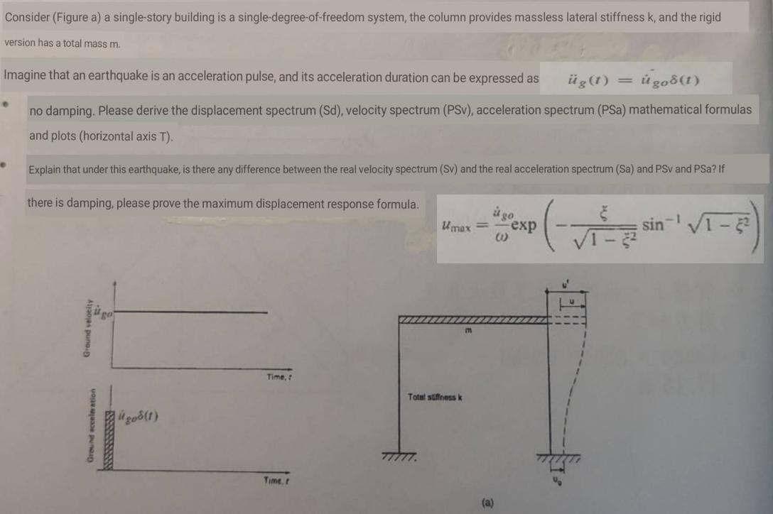 Please expert help answer Consider (Figure a) a single-story building is