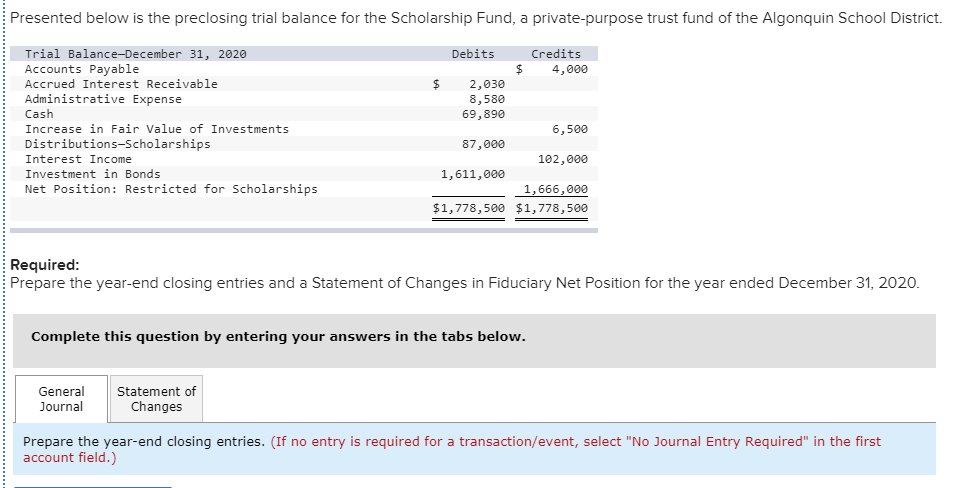  please bold answer in explanation Presented below is the preclosing trial