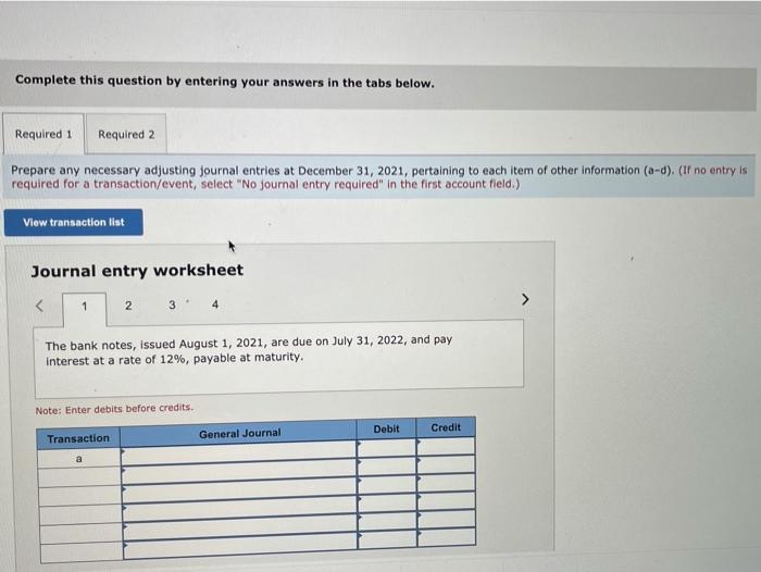 unadjusted trial balance of the Manufacturing Equitable at December 31, 2021, the