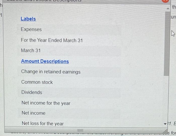 assets and studies of Thompson Computer Services at March at the end