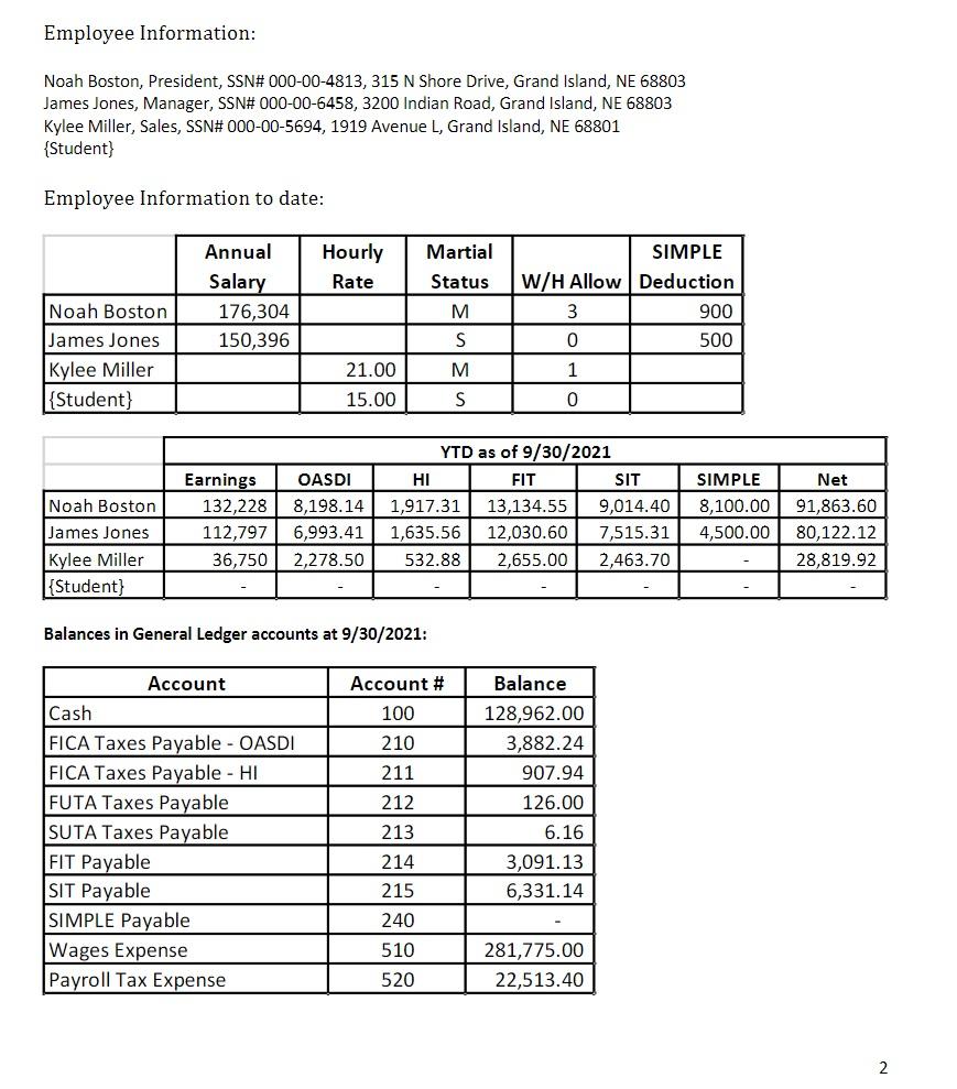 hired you to prepare the monthly payroll along with other accounting tasks