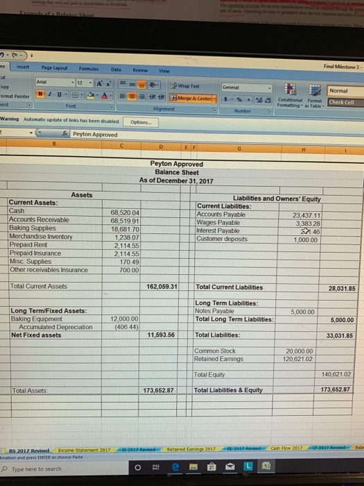 Approved Statement of cash Flow For Year Ended 12/31/2017 Net Income $