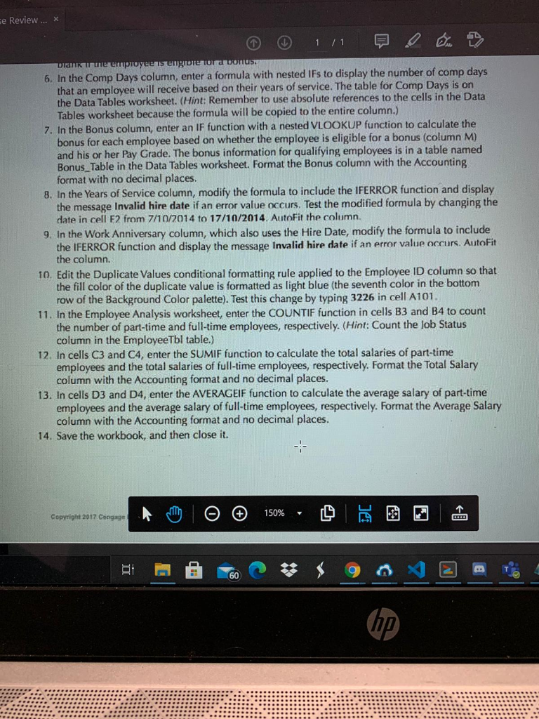 PRACTICE Data File needed for the Review Assignments: Employees.xlsx Vanessa wants you