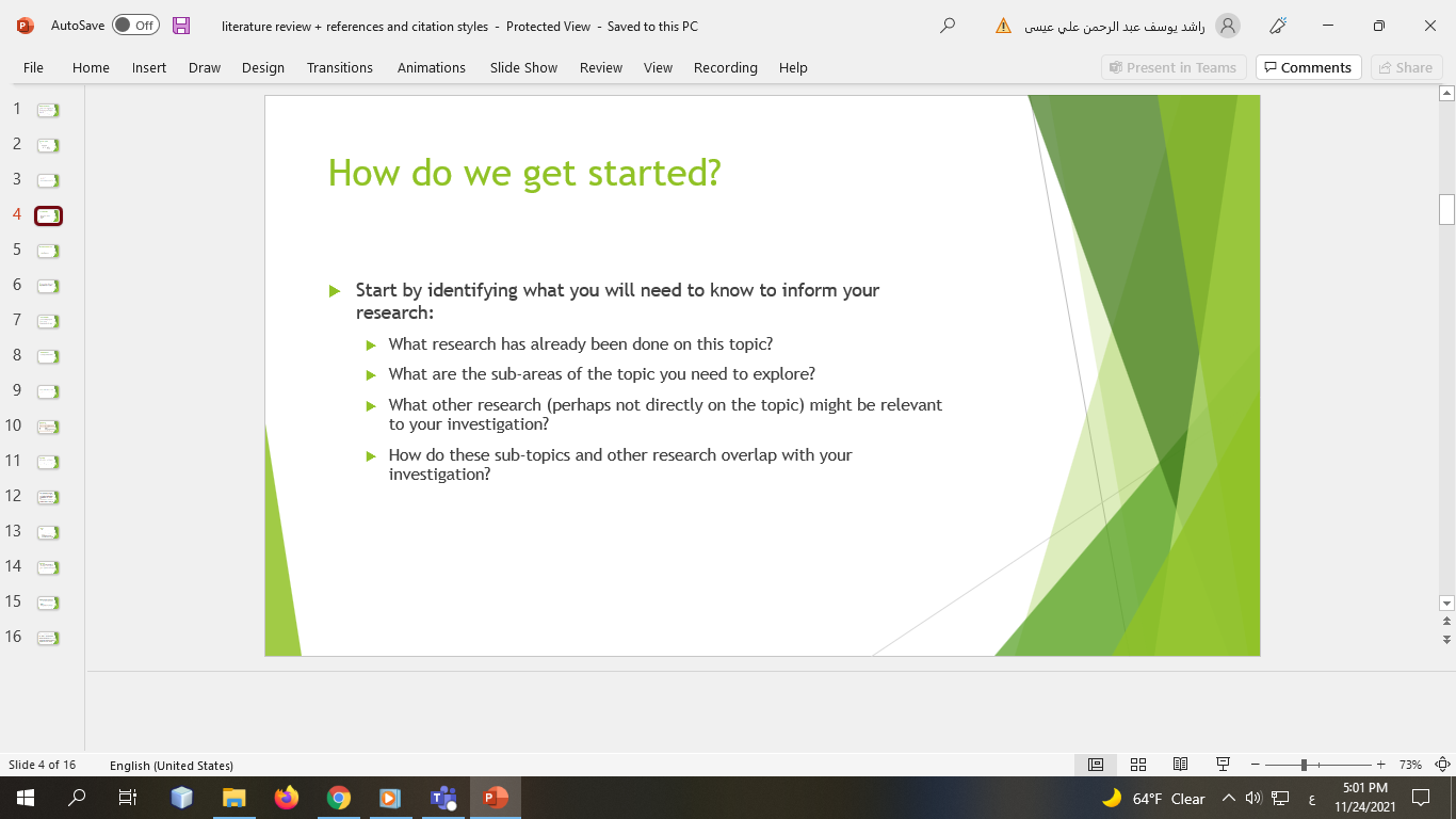 references and citation styles - Protected View - Saved to this PC