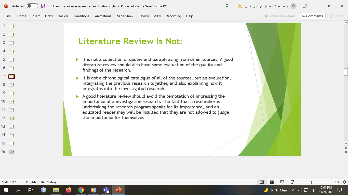What is a literature review? 5 6 7 e 8 96 10