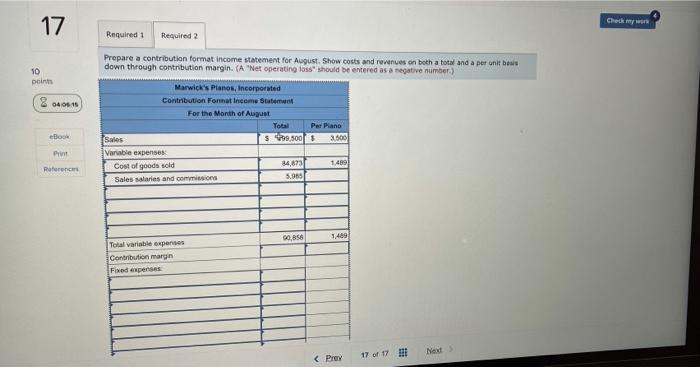 Statements (L01-6] 10 points Marwick's Pianos, Incorporated, purchases planos from a large