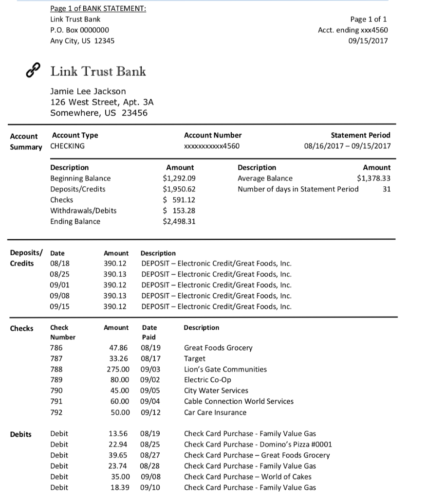 Continuing Case 14. Checking Account Reconciliation Jamie Lee Jackson, age 26, is