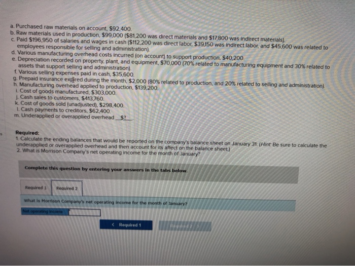 balance sheet on January 1 is as follows $ 40, seg Morrison