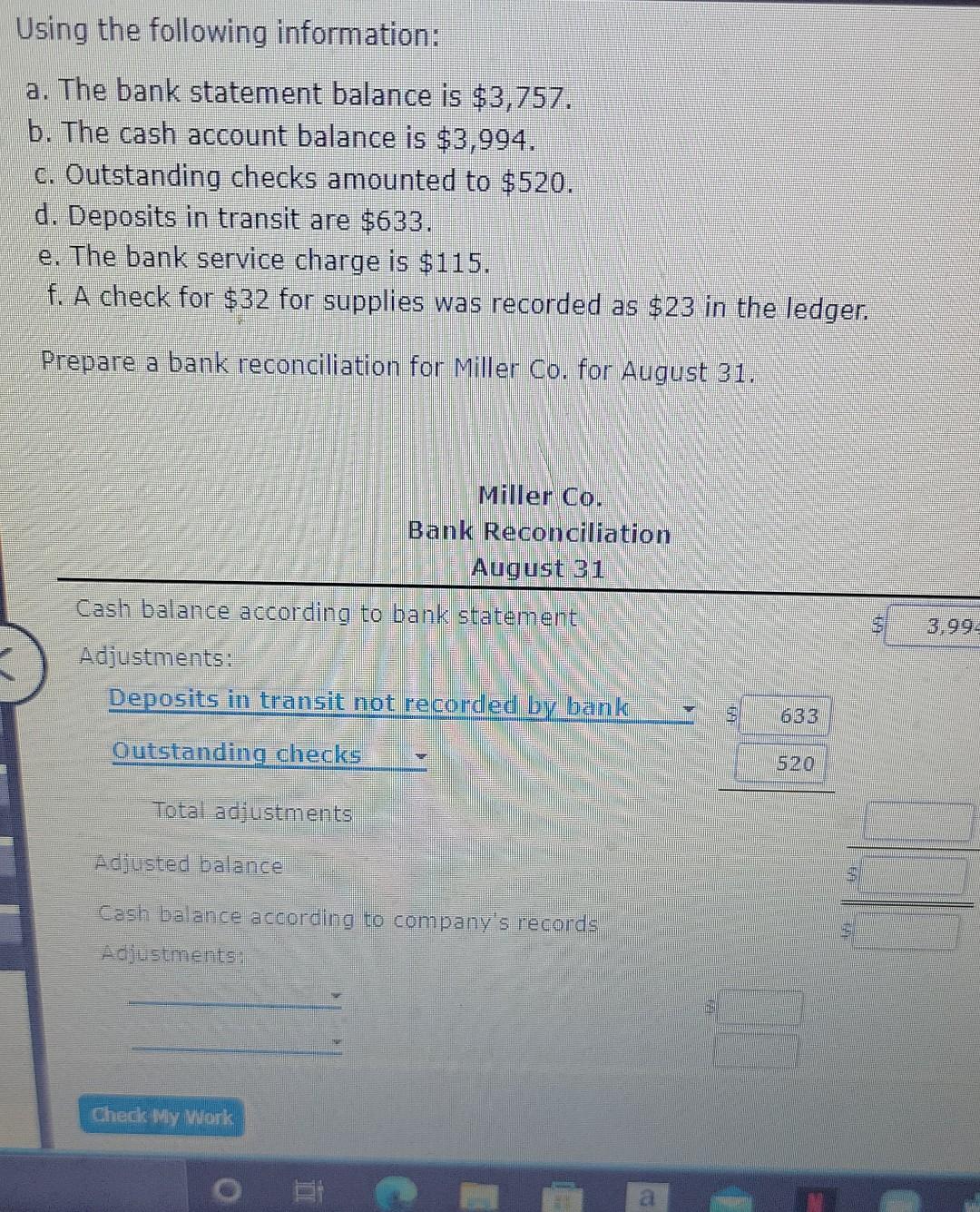 can someone help me with this ? Using the following information: a.