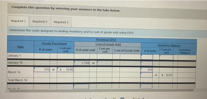 C Required information [The following information applies to the questions displayed below)