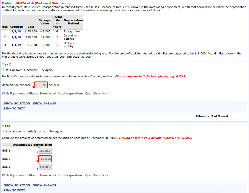 Problem 10-02A a1-b (Part Level Submission) In recent years, Blue Spruce