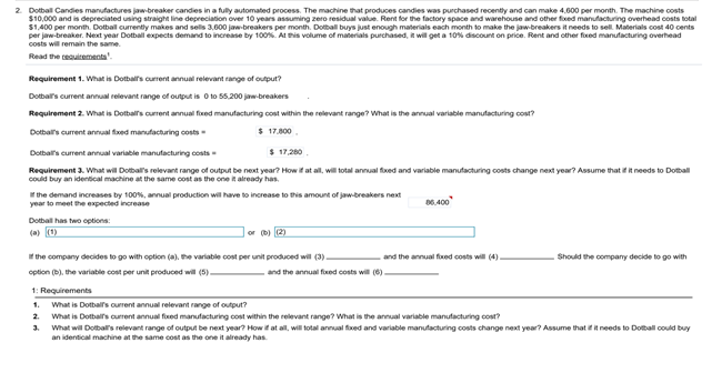 Pick up one answer from each Dot ball has Two options: