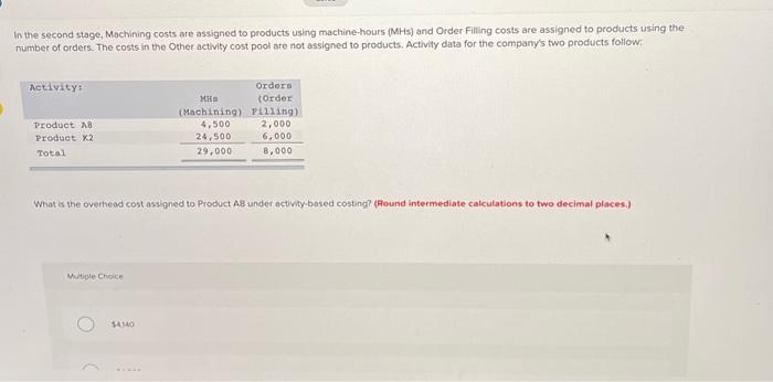 up Betterton Corporation uses an activity based costing system to assign overhead
