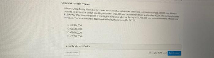  Current Attempt in Progress In March 2022, Maley Mines Co purchased