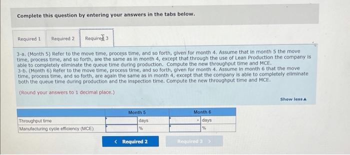 efficiency (MCE) for each month. 2. Evaluate the company's performance over the