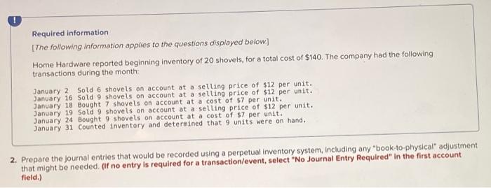 please do all of #2 and #3. thank you! Required Information (The