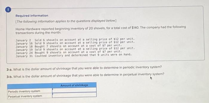 following information applies to the questions displayed below) Home Hardware reported beginning