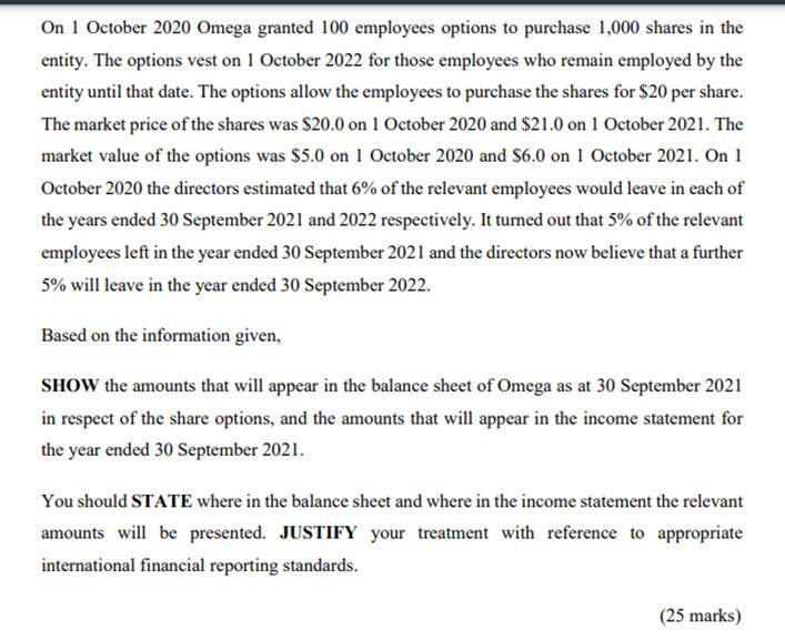 Please someone help me solve this question. On 1 October 2020