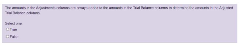 contain revenue and expense accounts Select one O True False Which of