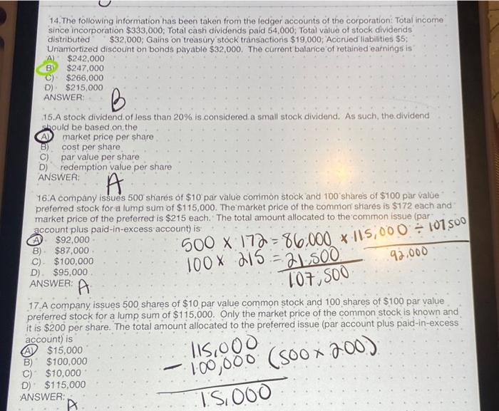 work already done! without looking up the answers , someone knowledgeble please