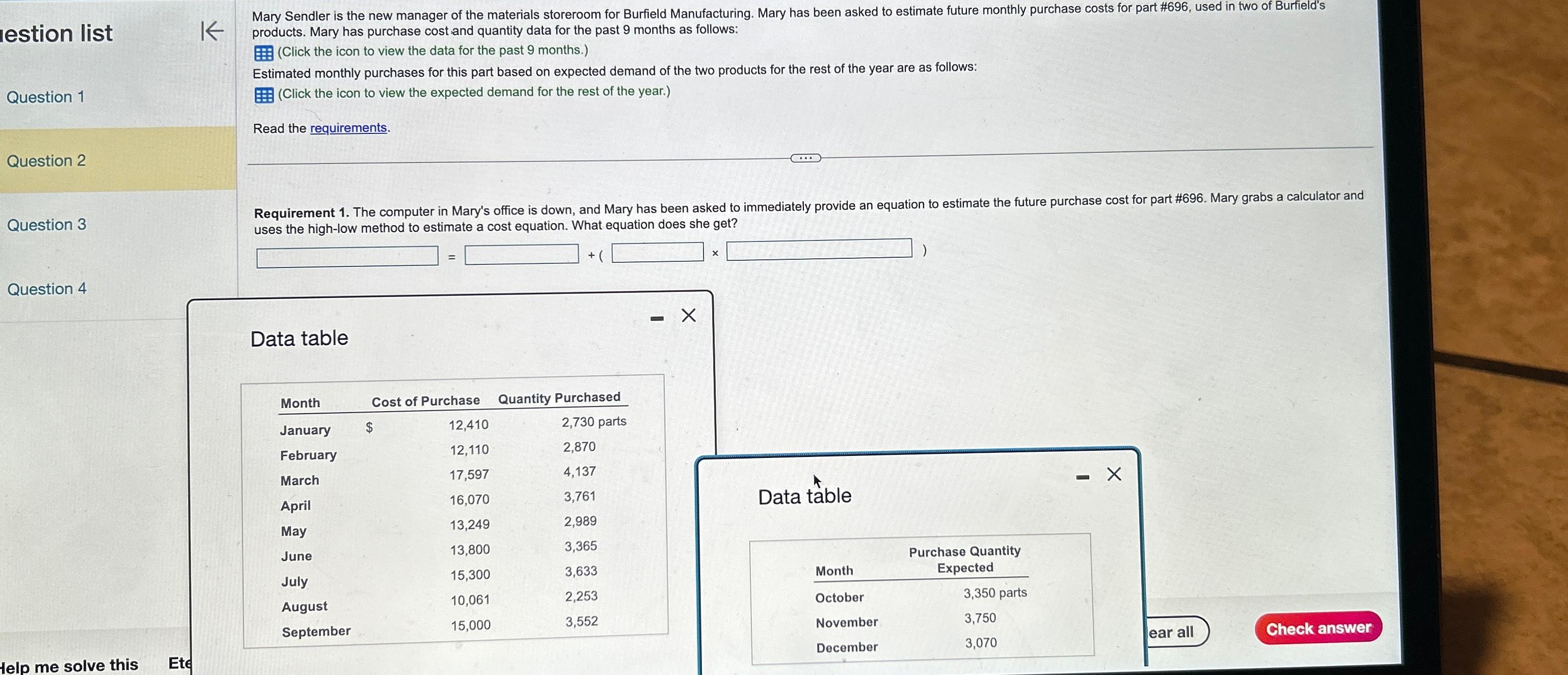  Iestion list Question 1 Question 2 Question 3 Question 4 products.