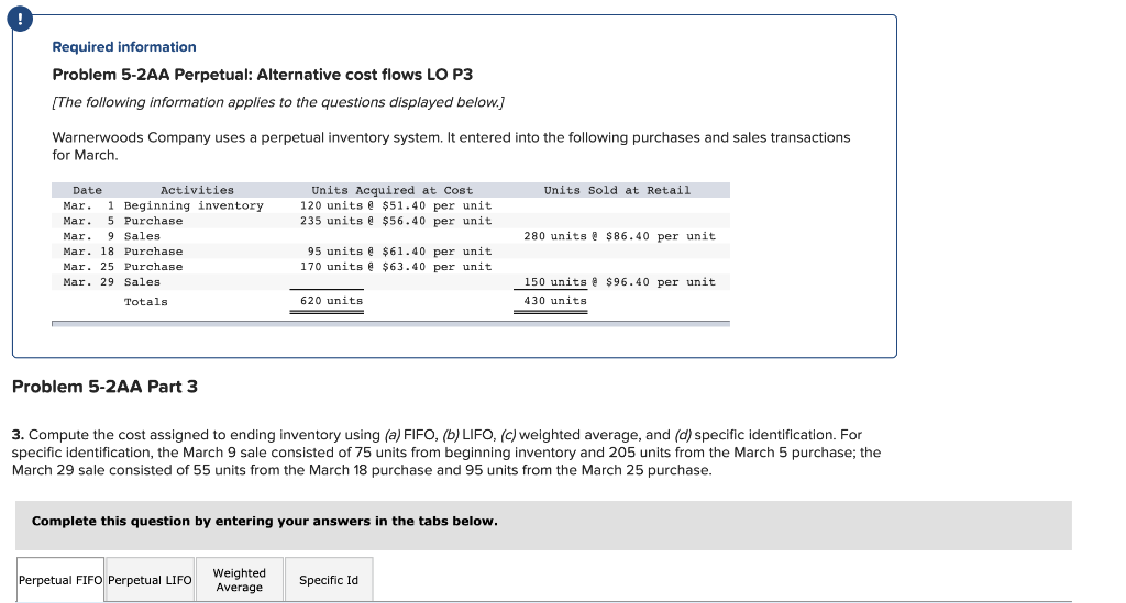  Required information Problem 5-2AA Perpetual: Alternative cost flows LO P3 [The