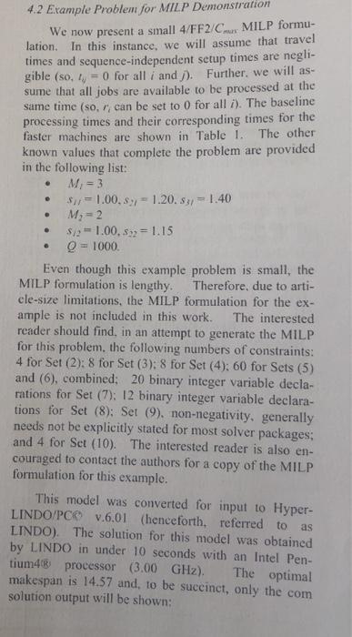 4.2 Example Problem for MILP Demonstration We now present a small