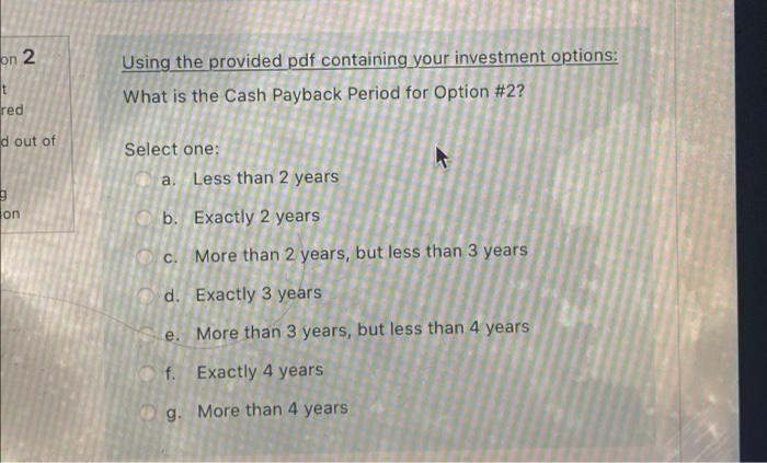  on 2 Using the provided pdf containing your investment options: What