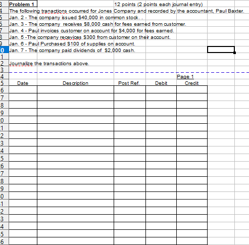  3 Problem 1 12 points 2 points each journal entry) 4