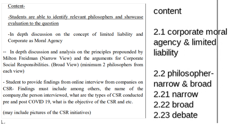  Content- content -Students are able to identify relevant philosophers and showcase