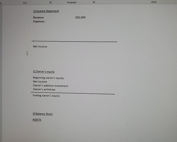 on each statement: VC (Income statement); B/S (Balance Sheet); R/E (Retained Earning)