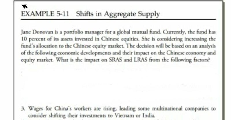 EXAMPLE 5-11 Shifts in Aggregate Supply Jane Donovan is a portfolio