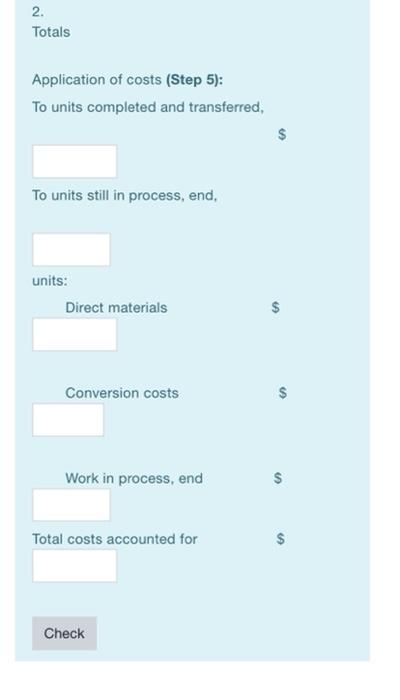 In April, there was no beginning inventory. Units started, completed, and transferred