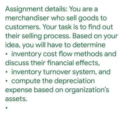 goods to customers. Your task is to find out their selling process.