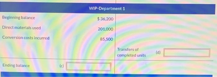 Beginning balance (a) $ Materials purchased 251,000 Direct materials used (b) Ending