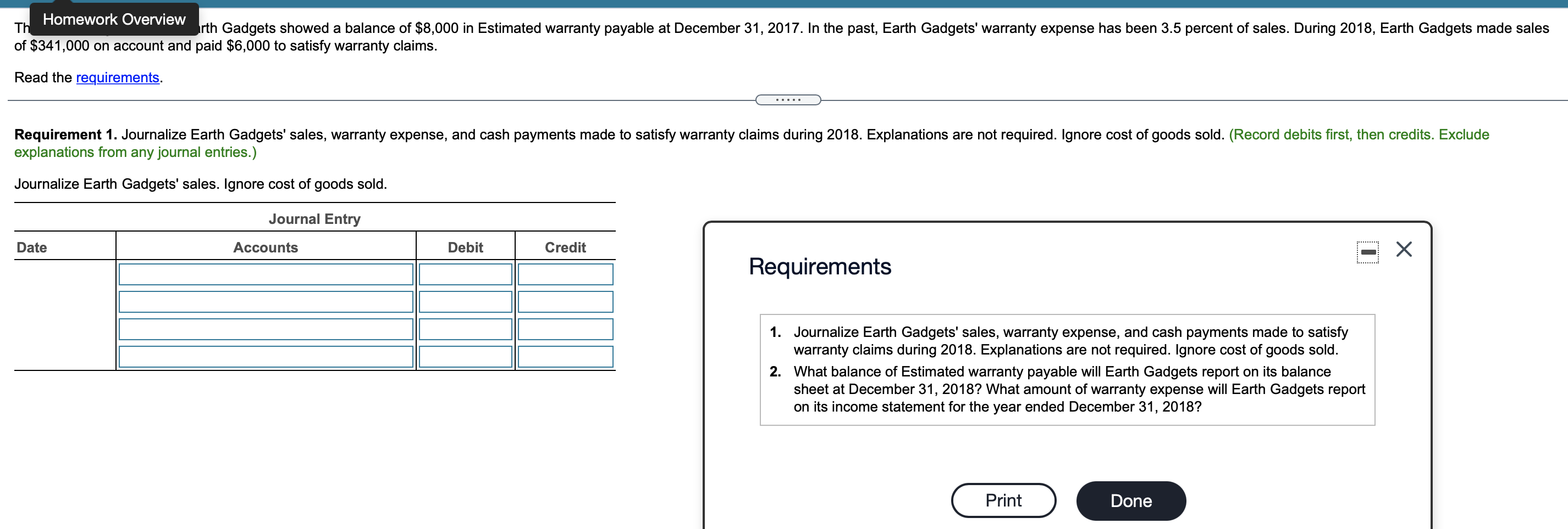 please answer part two as well under the requirements sections Homework Overview