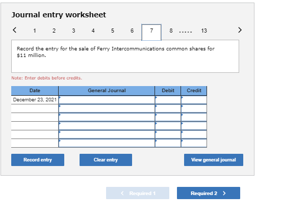 investments in trading securities and equity securities during December 2021, and the
